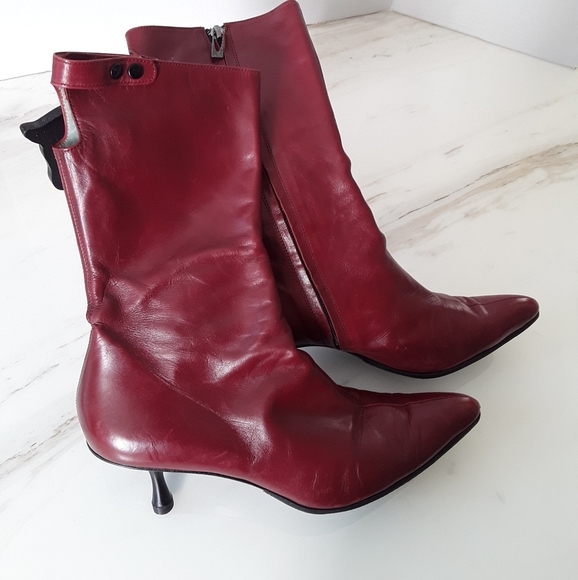 SIGERSON MORRISON BURGUNDY HIGH FASHION BOOTS SZ 9 - Picture 2 of 12